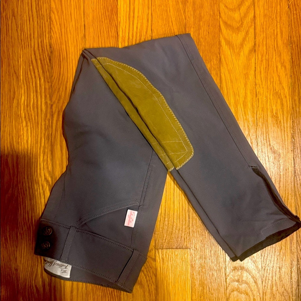 The Tailored Sportsman Trophy Hunter Graphite/Tan Breeches Girls Size 12